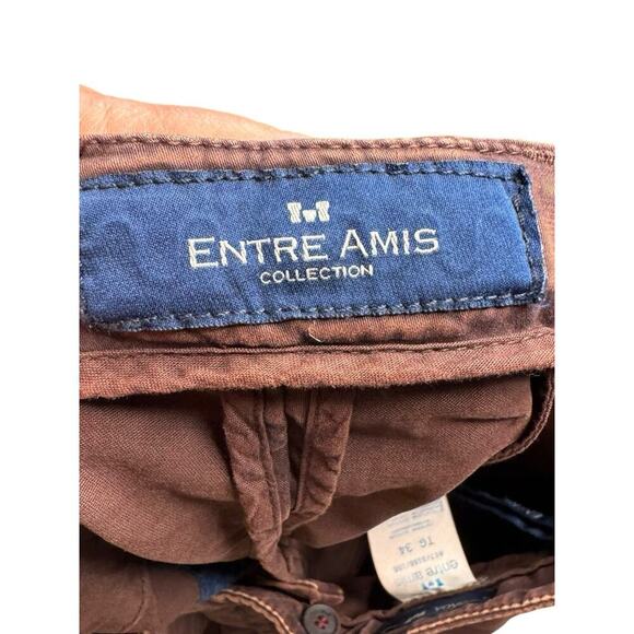 Entre Amis NEW Men's Size 34 Burgundy Twill Distressed Chino Pants 34x29 - Picture 7 of 10